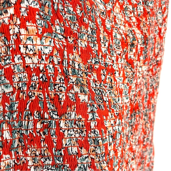 Old Navy Floral Paisley Smocked Midi Dress M Red White Blue Spaghetti Strap NWT - Picture 5 of 13